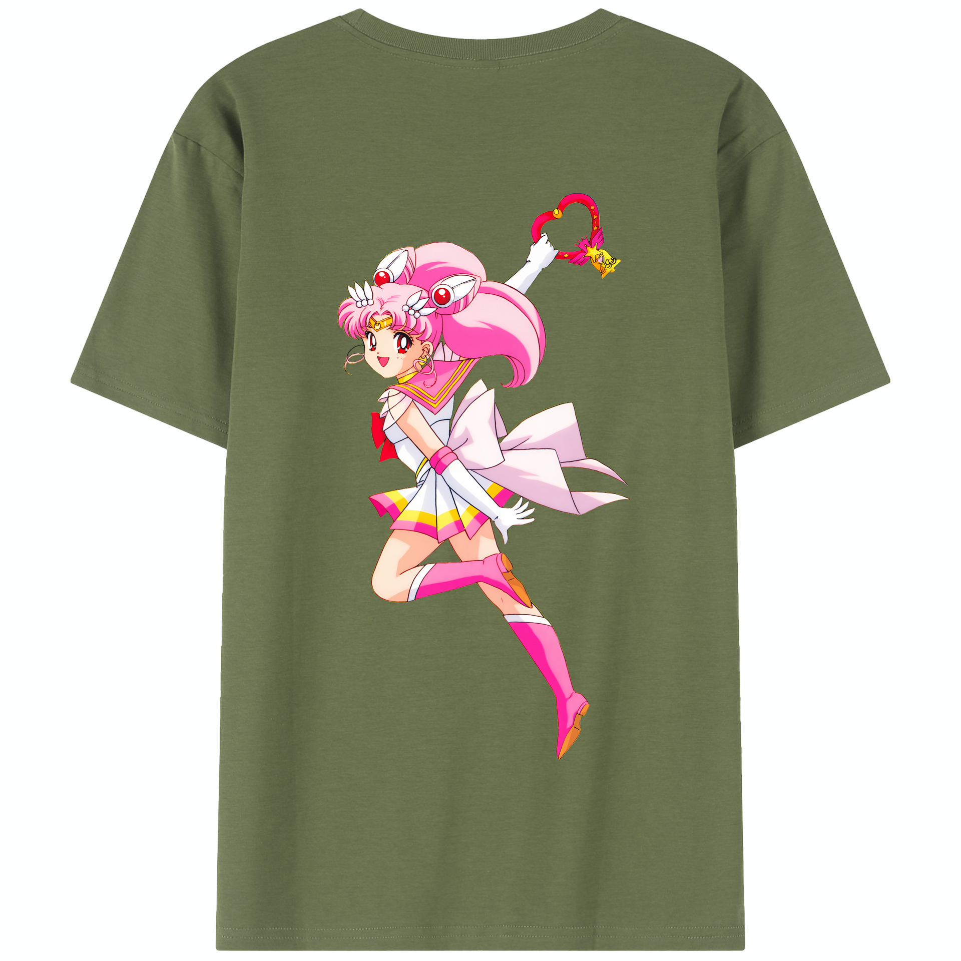 （画像用） 美少女戦士セーラームーン ちびうさ Sailor Moon Chibiusa Tsukino Usagi Small Lady Serenity 綿100％半袖Tシャツ（背面プリント）